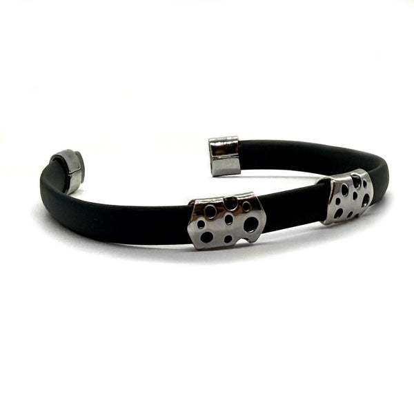 BZ104 Stainless Steel & Rubber Bracelet