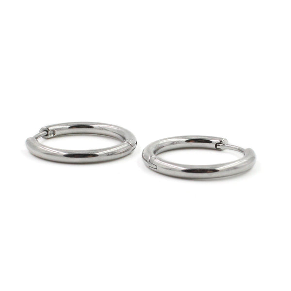 EJEW-P177-P-17 21mm Stainless Steel Hoop Earrings