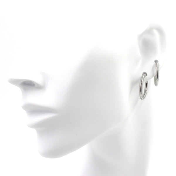EJEW-P177-P-17 21mm Stainless Steel Hoop Earrings