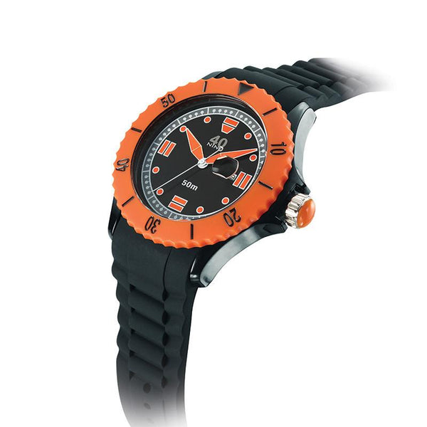 40Nine Extra Large 50mm Black & Orange Watch