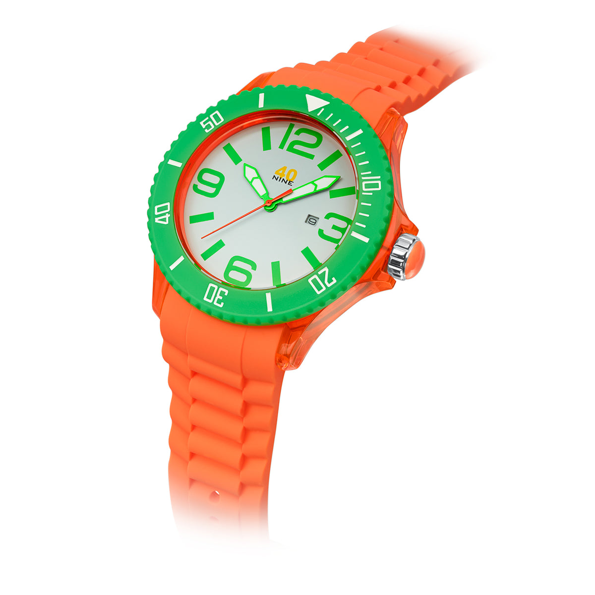 40Nine Extra Large 50mm Orange & Green Watch