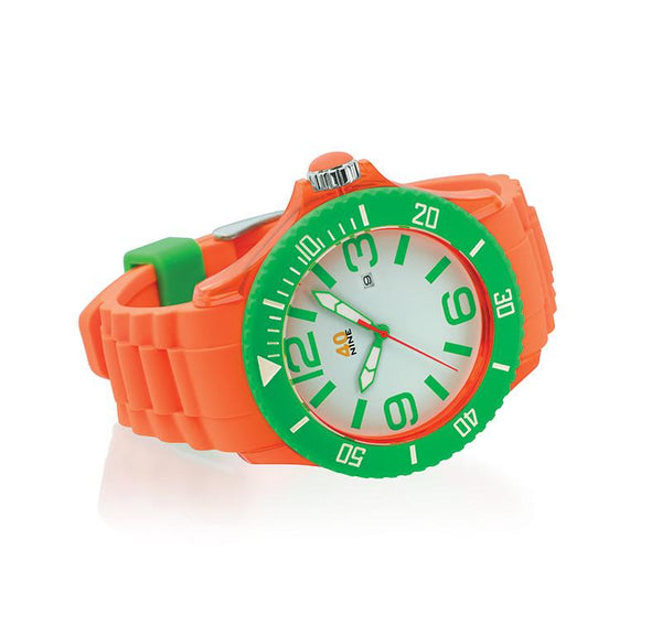 40Nine Extra Large 50mm Orange & Green Watch