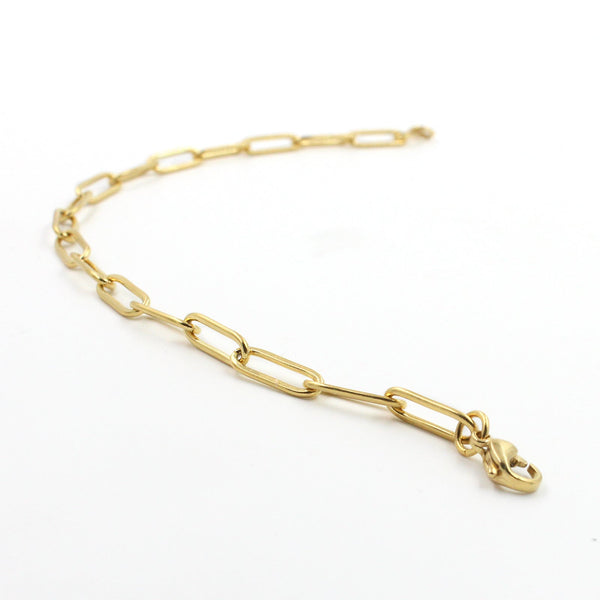 DG-20082013 Gold Stainless Steel Paper Clip Bracelet
