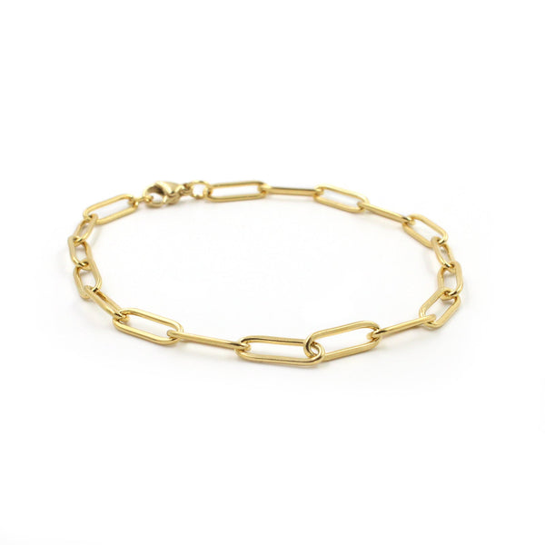 DG-20082013 Gold Stainless Steel Paper Clip Bracelet