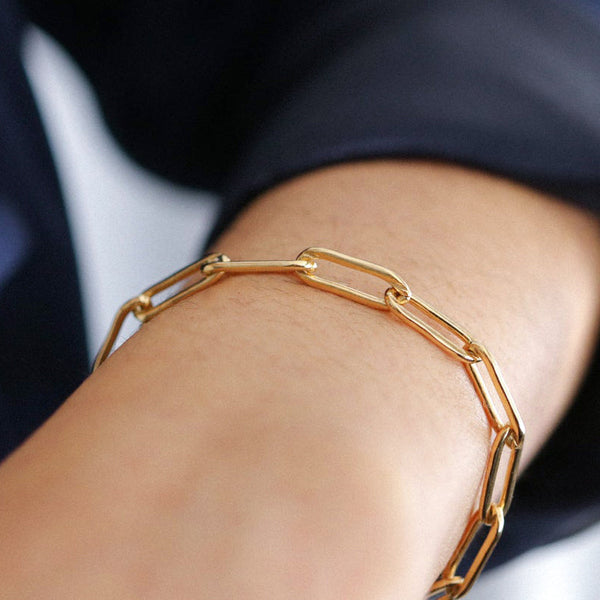 DG-20082013 Gold Stainless Steel Paper Clip Bracelet