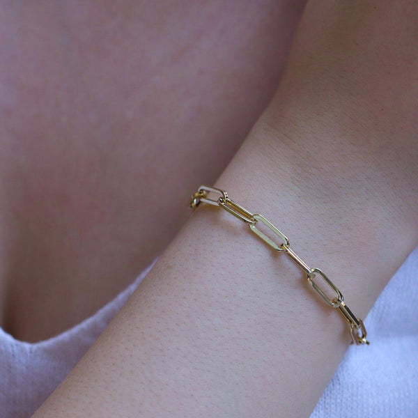 DG-20082013 Gold Stainless Steel Paper Clip Bracelet