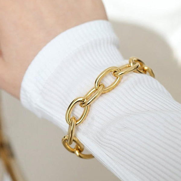 DG-20092201B Chunky Gold Stainless Steel Bracelet