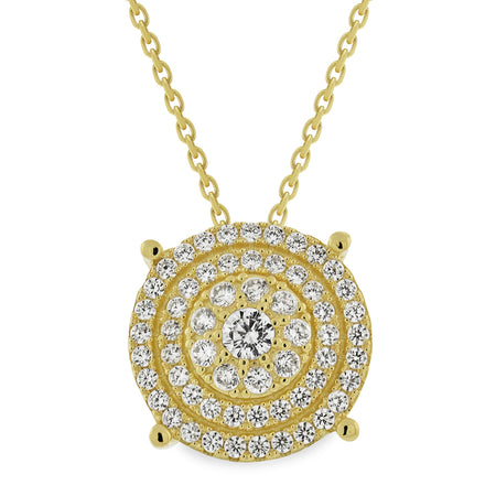 EWP140201Y GP Sterling Silver Pendant Necklace