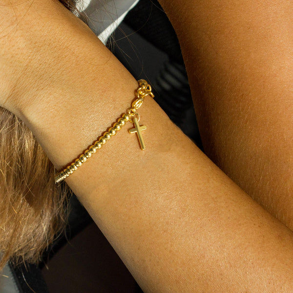 MNC-BR238-B Stainless Steel Cross Bracelet