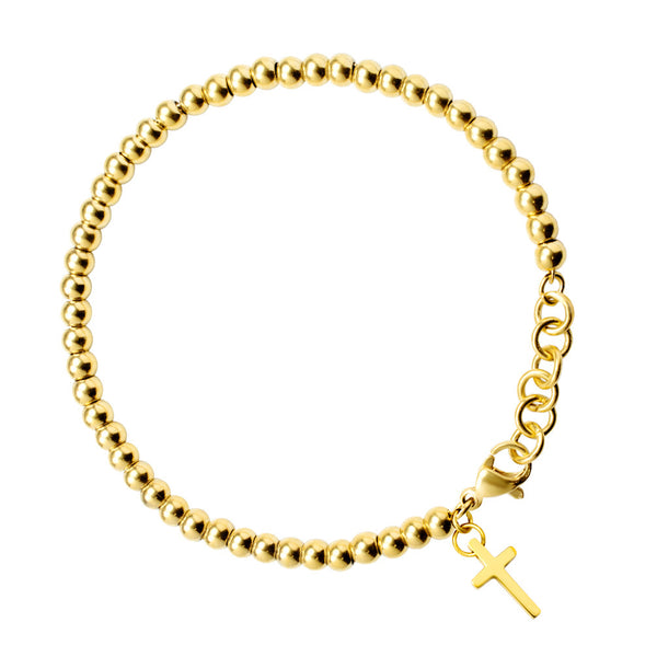 MNC-BR238-B Stainless Steel Cross Bracelet