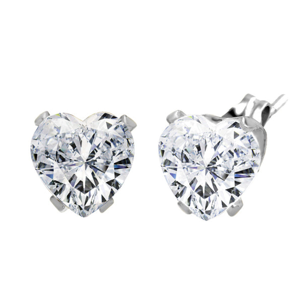 MNC-ER426-A Stainless Steel Heart Stud Earrings