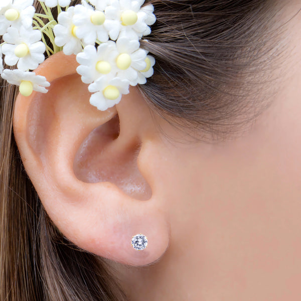 MNC-ER427-B-5mm Stainless Steel & Gold Stud Earrings