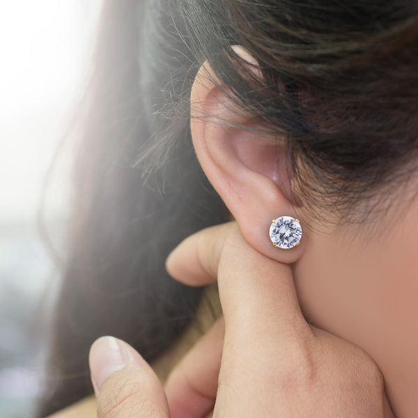 MNC-ER430-B-7mm Stainless Steel & Gold Stud Earrings