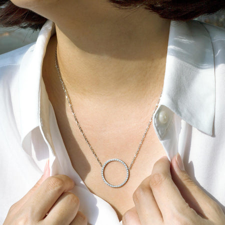 MNC-P664-A Stainless Steel Circle Necklace