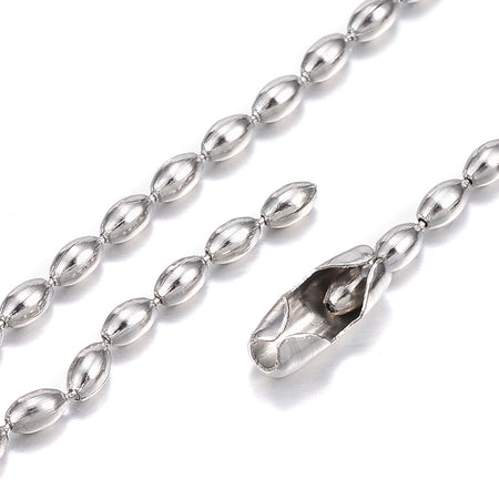 Stainless Steel 2mm Beaded Chain