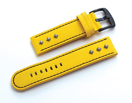 Steel Blaze Yellow Watch Strap w/Rivets-SB Design Studio