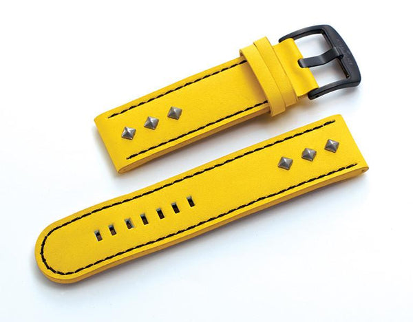Steel Blaze Yellow Watch Strap w/Rivets-SB Design Studio