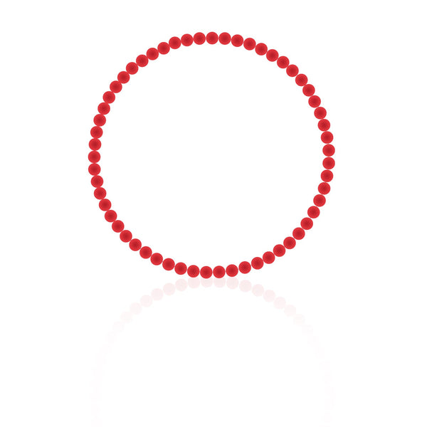 Christmas Red Silicon Rubber 3mm Beaded Yoga Bracelet