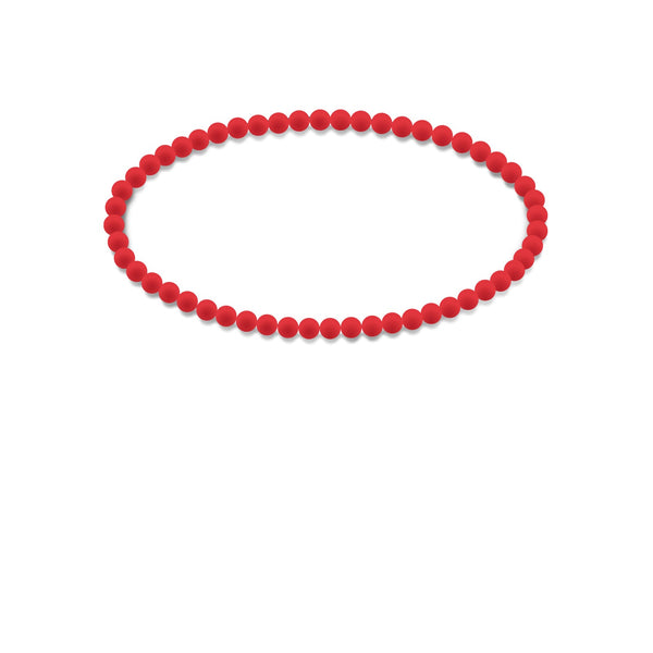 Christmas Red Silicon Rubber 3mm Beaded Yoga Bracelet