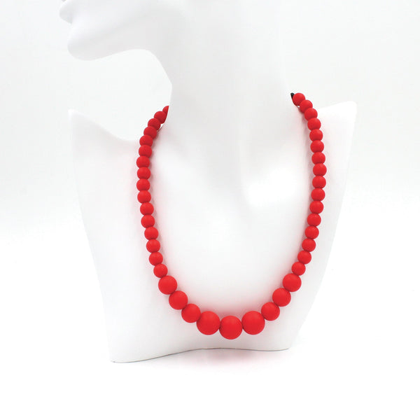 Christmas Red Silicon rubber bead necklace