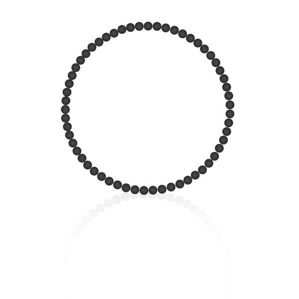 Black Silicon Rubber 3mm Beaded Yoga Bracelet