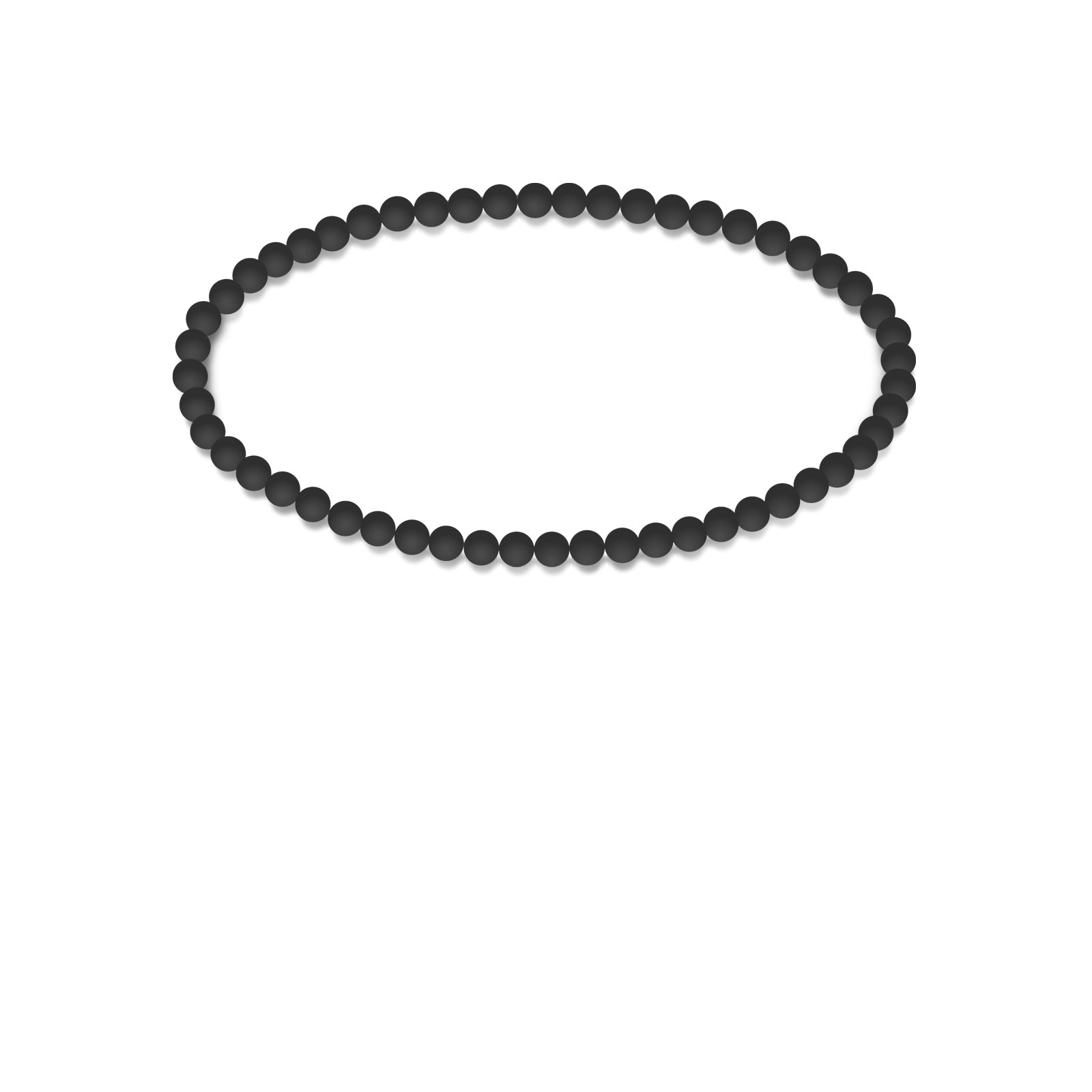 Black Silicon Rubber 3mm Beaded Yoga Bracelet