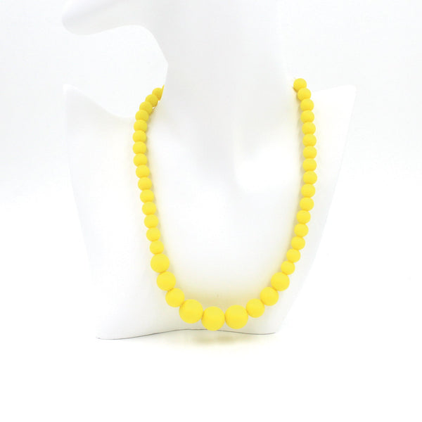 Lemon Yellow Silicon rubber bead necklace