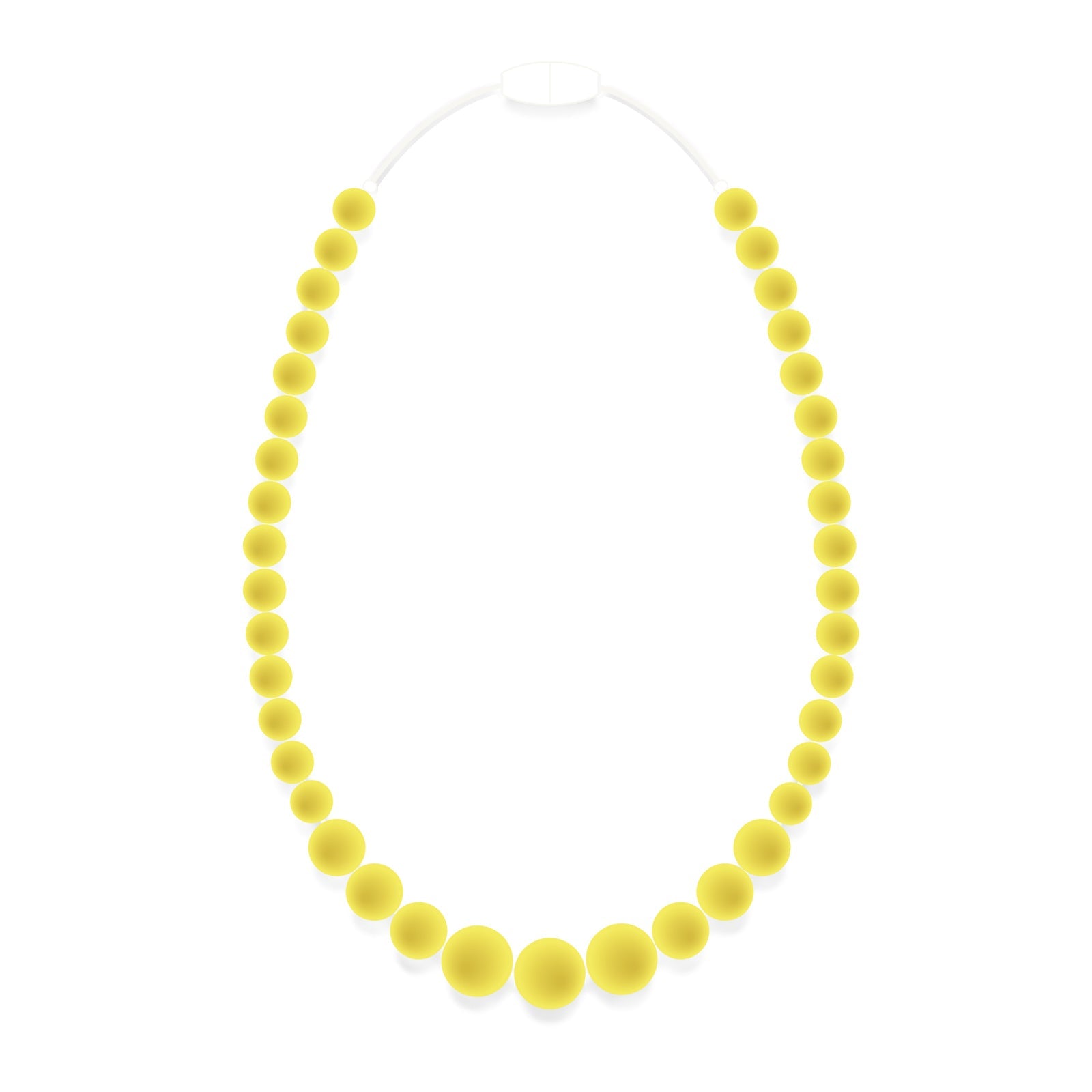 Lemon Yellow Silicon rubber bead necklace