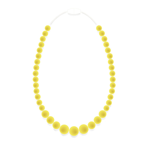 Lemon Yellow Silicon rubber bead necklace