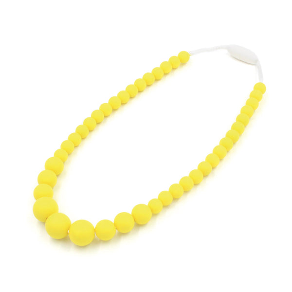 Lemon Yellow Silicon rubber bead necklace