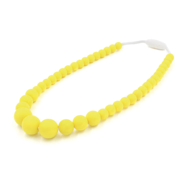 Lemon Yellow Silicon rubber bead necklace
