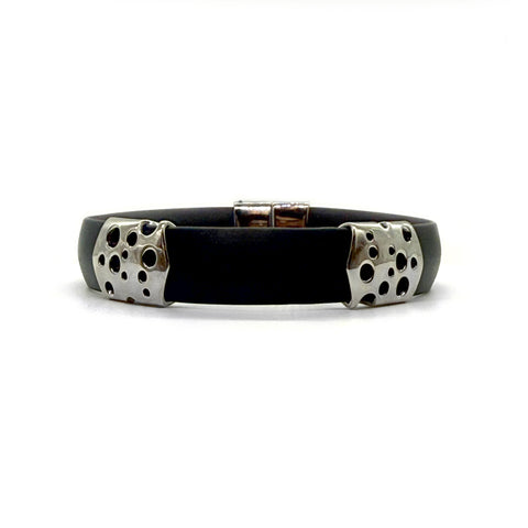 BZ103 Stainless Steel & Rubber Bracelet