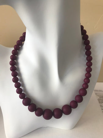 Red Wine Silicon rubber bead necklace
