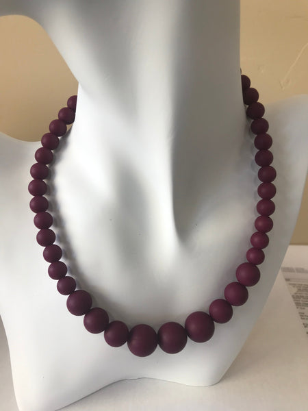Red Wine Silicon rubber bead necklace