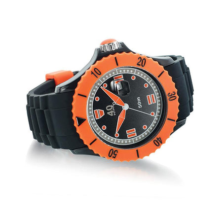 40Nine Extra Large 50mm Black & Orange Watch