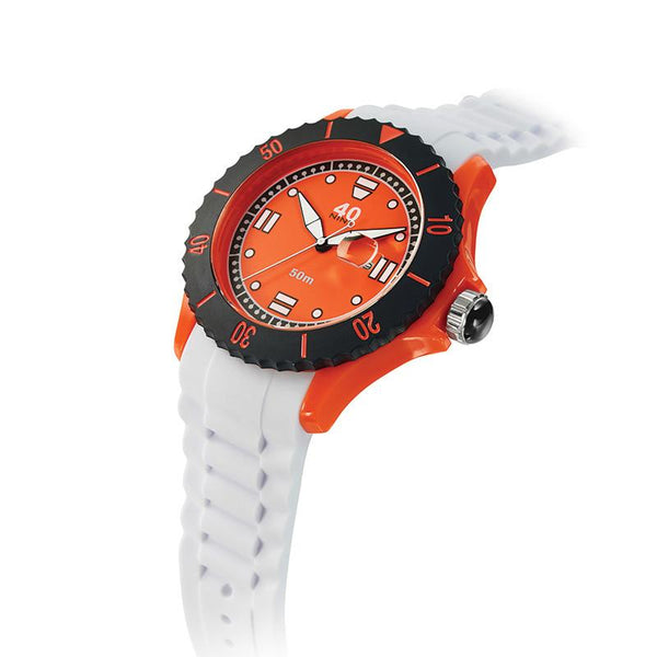 40Nine Extra Large 50mm Orange & White Watch