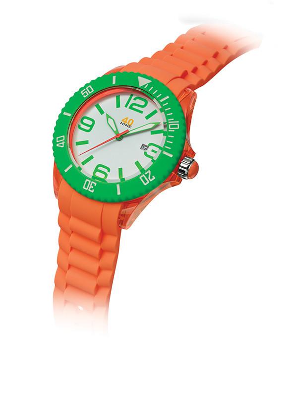 40Nine Large 45mm Orange & Green Watch