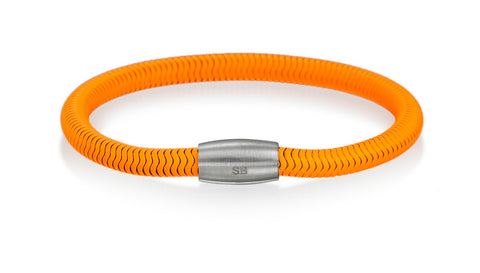 6655 Stainless Steel Neon Disco Bracelet in Orange