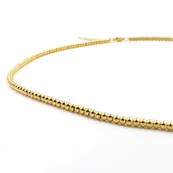 DG-20082604 Gold Stainless Steel Beaded Necklace