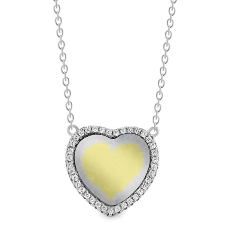 EWP150246MOP Silver Heart & MOP Necklace