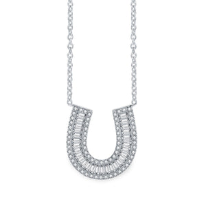 EWP170132 Sterling Silver Horseshoe Pendant Necklace