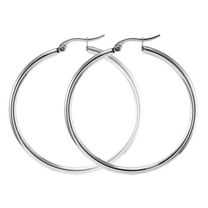 FSER31-100mm Extra Large Stainless Steel Hoop Earrings