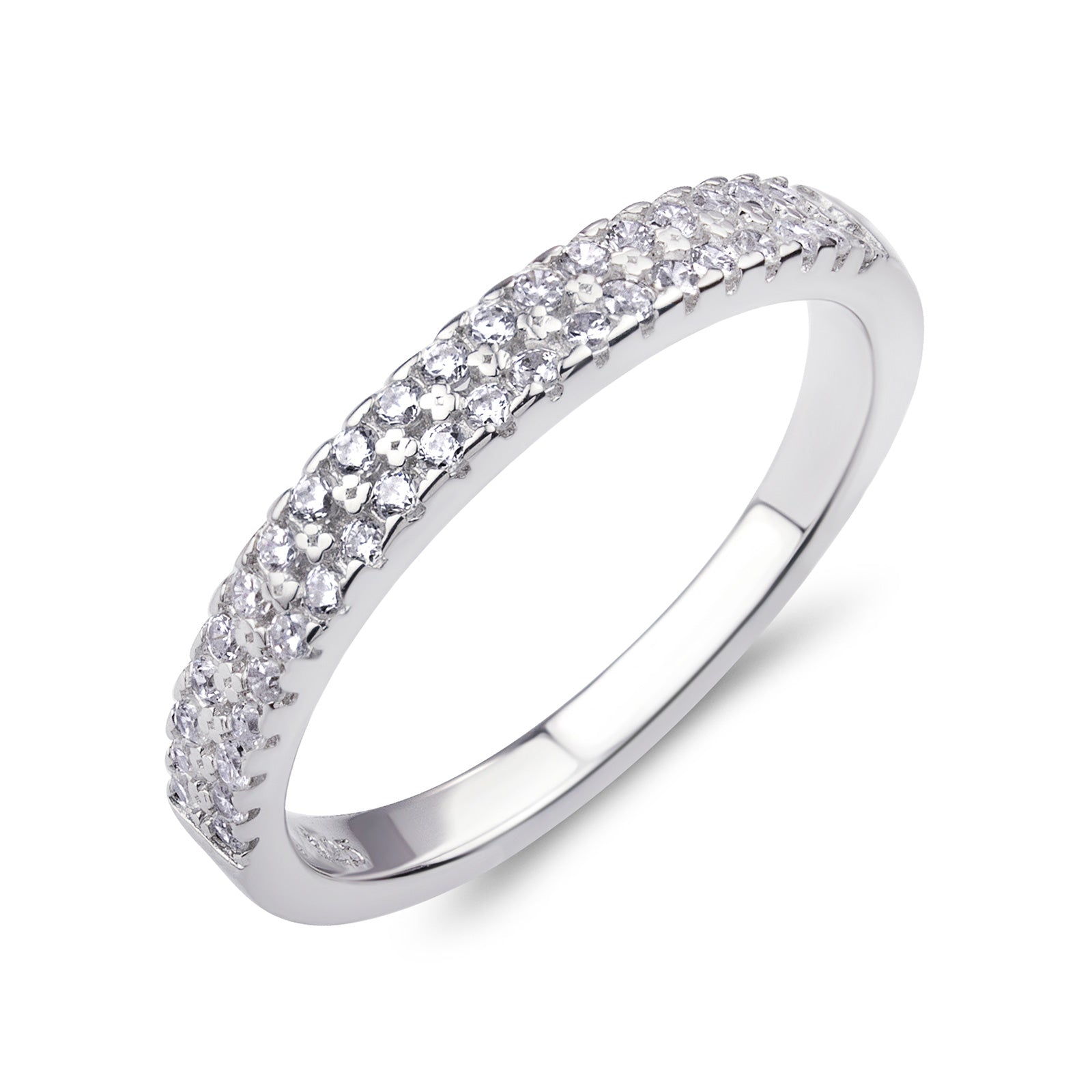 MD-SLR025 Silver Double Row Wedding Band