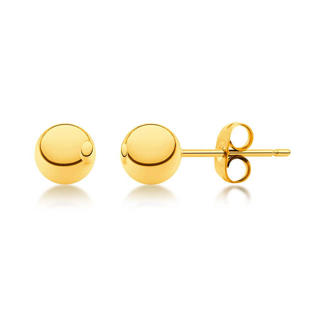 MNC-ER340-B-3mm Stainless Steel & Gold Ball Stud Earrings