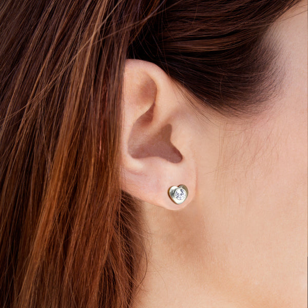 MNC-ER451-A Stainless Steel Heart Stud Earrings