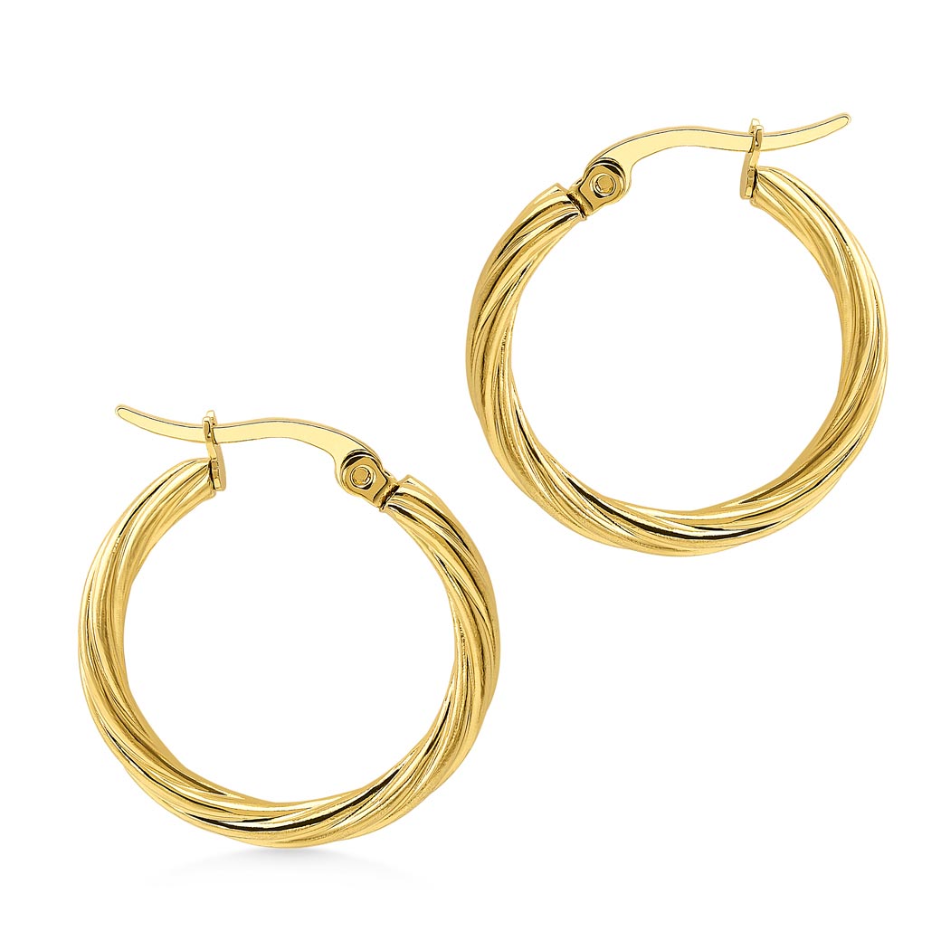 MNC-ER979-B Stainless Steel & Gold Hoop Earrings