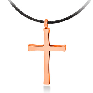 MNC-N226-C Stainless Steel Rose Gold Cross Pendant Necklace