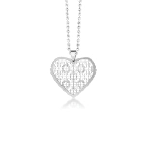 MNC-P035-A Steel Heart Pendant Necklace