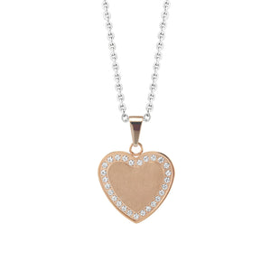 MNC-P160-C Stainless Steel Rose Gold Heart Pendant Necklace