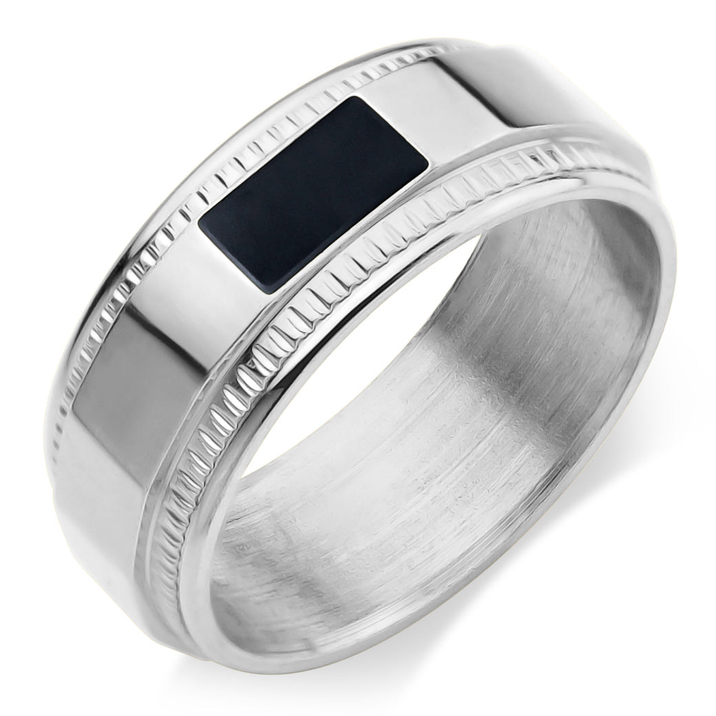 MNC-R834-A Stainless Steel & Black Ring